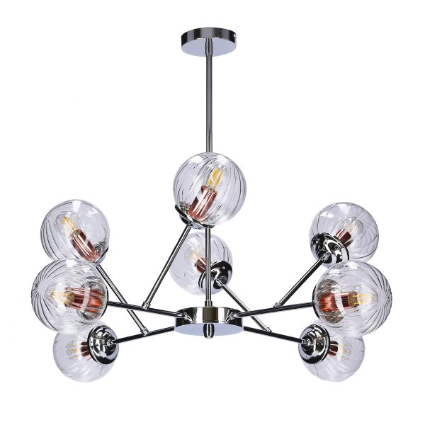 ΦΩΤΙΣΤΙΚΟ 8ΦΩΤΟ 40W E14 ΧΡΩΜΙΟ-ΧΑΛΚΟΣ ΓΥΑΛΙΝΗ ΜΠΑΛΑ