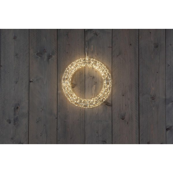 ΣΤΕΦΑΝΙ ΛΕΥΚΟ 36CMX5CM ΜΕΤΑΛΛΙΚΟ 800LED ΘΕΡΜΟ ΛΕΥΚΟ  - 5M LEADCABLE - ON / DIMMER / 8/16H TIMER / OFF IP44 12V ΜΕΤΑΣΧΗΜΑ