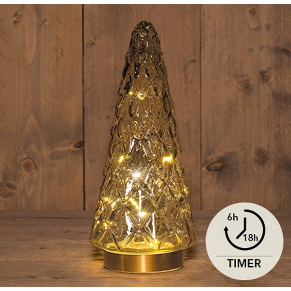 ΔΕΝΤΡΟ 10LED ΚΑΦΕ ΓΥΑΛΙ ΧΡΥΣΗ ΒΑΣΗ 13X28,5CM  3XAA WITH ON/OFF/6H TIMER ΜΠΑΤΑΡΙΑΣ