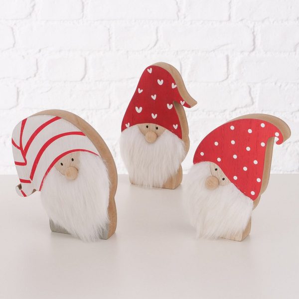 ΞΩΤΙΚΟ ΦΙΓΟΥΡΑ 3/ass Nicky 13x3x12cm ΓΚΡΙ ΚΟΚΚΙΝΟ MDF