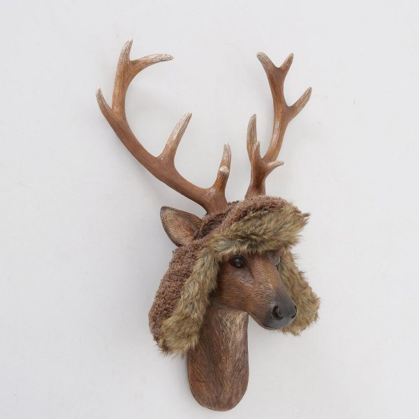 ΤΑΡΑΝΔΟΣ ΚΕΦΑΛΙ ΕΠΙΤΟΙΧΙΟ ΔΙΑΚΟΣΜ Tobino Polyresin Polyester 21x45x62cm