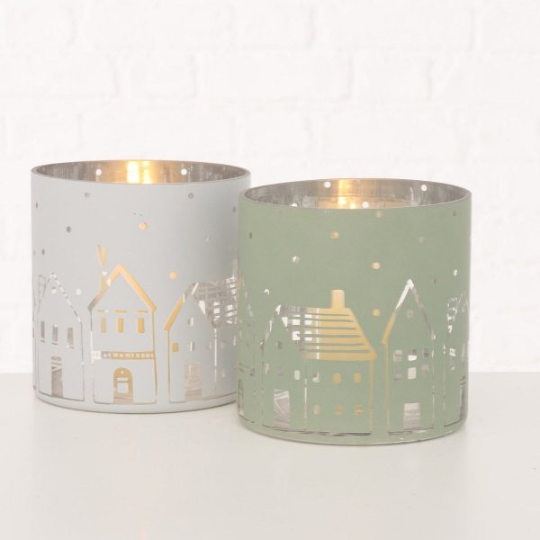 ΚΗΡΟΠΗΓΙΟ 2/ass ΣΧΕΔΙΟ ΣΠΙΤΙΑ ΠΡΑΣΙΝΟ/ΛΕΥΚΟ Nordy H15 D15cm ΓΥΑΛΙ