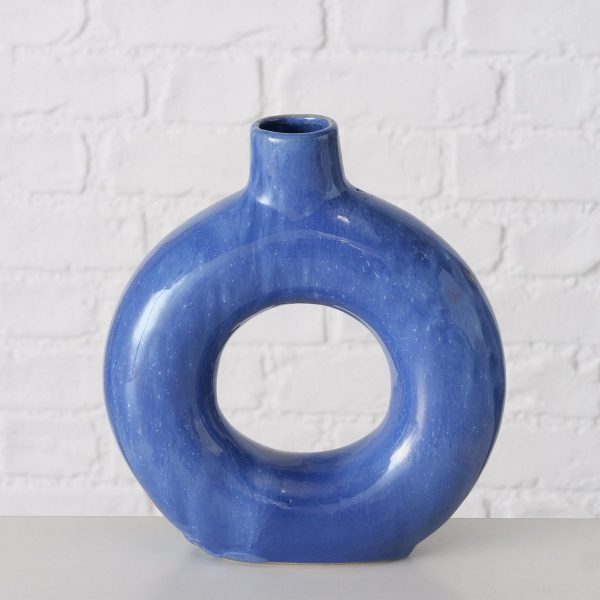 ΒΑΖΟ ΜΠΛΕ ΣΤΡΟΓΓΥΛΟ Peruya 19x6x21cm ΚΕΡΑΜΙΚΟ