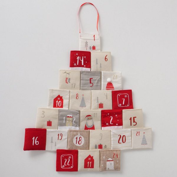 ΔΕΝΤΡΟ ΣΧΕΔΙΟ ΗΜΕΡΟΛΟΓΙΟ Halmstad 62Χ67Χ3cm ΚΟΚΚΙΝΟ ΕΚΡΟΥ Cotton Polyester-ΤΣΟΧΑ Linen