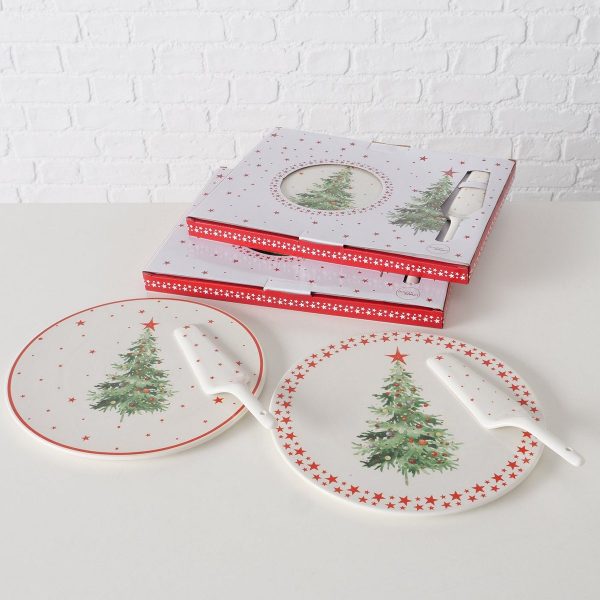 ΠΙΑΤΕΛΑ ΜΕ ΣΠΑΤΟΥΛΑ 2/ass ΣΧΕΔΙΟ ΧΡΙΣΤΟΥΓ ΔΕΝΤΡΟ D30cm Delica Dishwasher safe ΛΕΥΚΟ ΠΡΑΣΙΝΟ New Bone ΠΟΡΣΕΛΑΝΗ