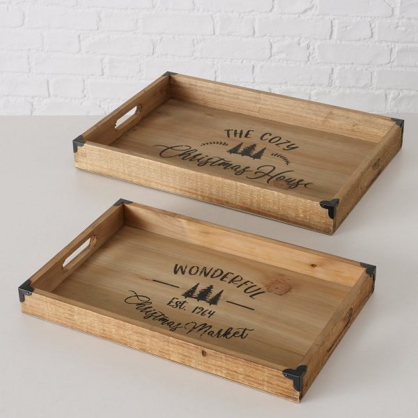 ΔΙΣΚΟΣ Set/2 ΔΙΑΚΟΣΜ L40-45 W25-30 H4-5cm Farmer ΚΑΦΕ ΞΥΛΟ