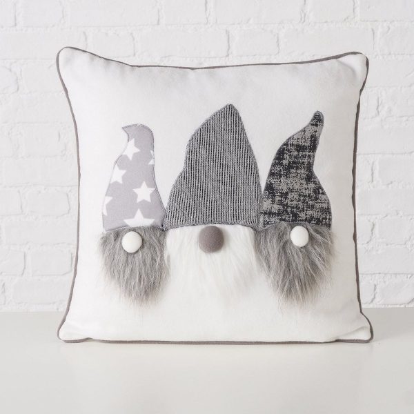 ΜΑΞΙΛΑΡΙ Hannes ΣΧΕΔΙΟ ΑΙ ΒΑΣΙΛΗΣ ΓΚΡΙ ΣΚ ΓΚΡΙ ΛΕΥΚΟ 45Χ45Χ12cm Polyester