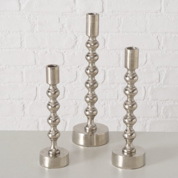 ΚΗΡΟΠΗΓΙΟ Set/3 Klisko D6-9cm H22-31cm ΑΣΗΜΙ ΑΛΟΥΜΙΝΙΟ