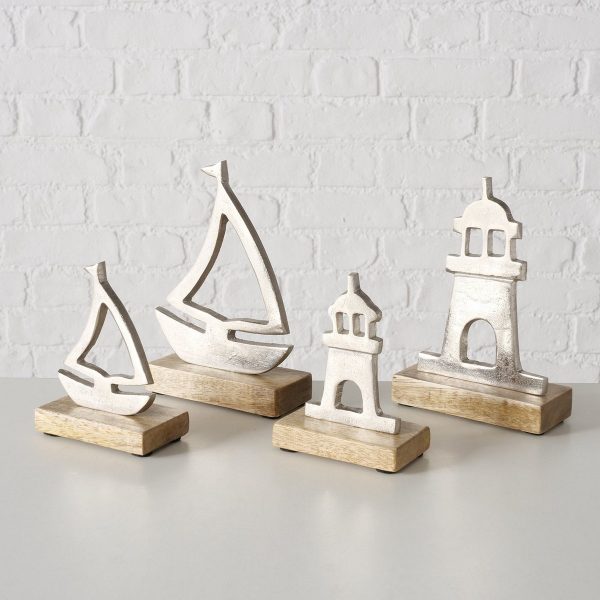 ΒΑΡΚΑ/ΦΑΡΟΣ 2/ass Set/2 ΔΙΑΚΟΣΜ Marea L9-12 cm W5  H12-18cm ΒΑΣΗ ΞΥΛΟ Mango