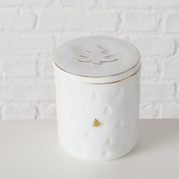 ΔΟΧΕΙΟ ΑΠΟΘΗΚΕΥΣΗΣ Pino H13cm D11cm ΧΡΥΣΗ ΡΙΓΑ ΛΕΥΚΗ ΠΟΡΣΕΛΑΝΗ