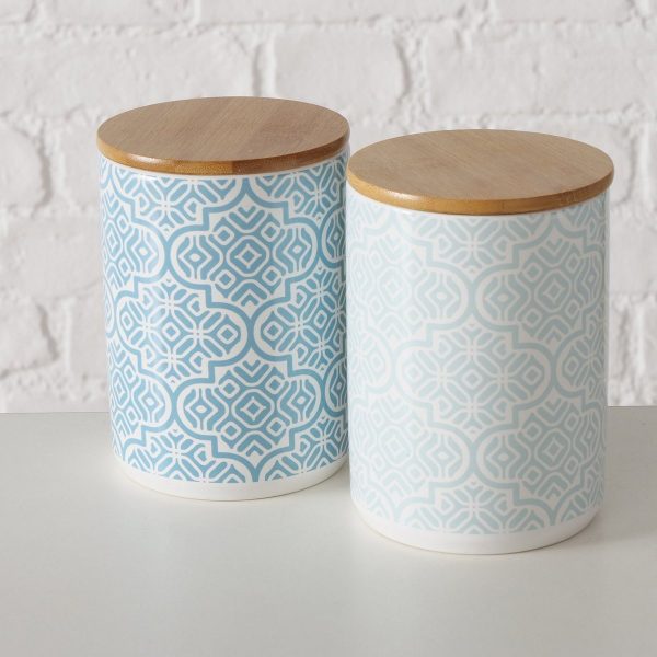 ΔΟΧΕΙΟ ΑΠΟΘΗΚΕΥΣΗΣ 2/ass Amaya ΣΧΕΔΙΟ ΓΕΩΜΕΤΡΙΚΟ  D14cm H14cm ΤΙΡΚΟΥΑΖ