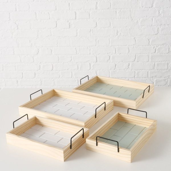 ΔΙΣΚΟΣ 2/ass Set/2  ΛΕΥΚΟ ΠΡΑΣΙΝΟ 31Χ20Χ8cm  41X30X8cm