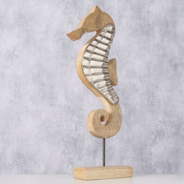 ΙΠΠΟΚΑΜΠΟΣ ΦΙΓΟΥΡΑ Zeepa 10X5X38cm ΞΥΛΟ Mango ΑΣΗΜΙ ΑΛΟΥΜΙΝΙΟ