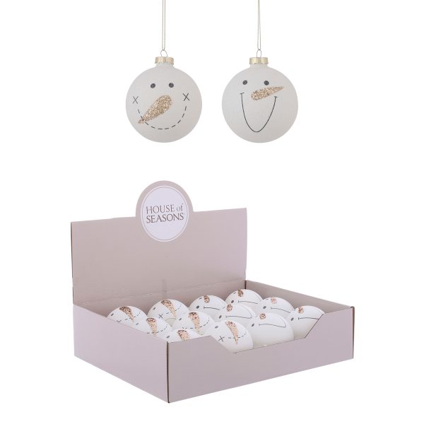 ΜΠΑΛΑ 2/ass ΣΧΕΔΙΟ ΧΙΟΝΑΝΘΡΩΠΟΣ ΛΕΥΚΟ - D8cm ΓΥΑΛΙ