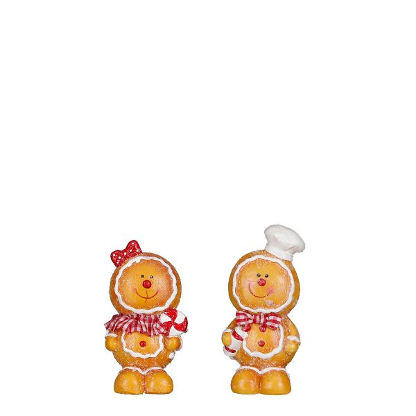 ΠΑΙΔΑΚΙΑ ΜΠΙΣΚΟΤΟ  2/ass  Gingerbread ΚΑΦΕ - l8,5xw6,5xh16,5cm ceramic