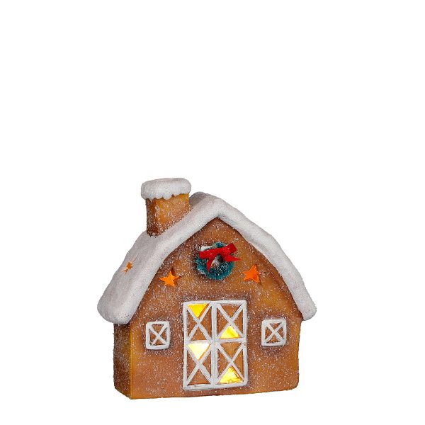 ΣΠΙΤΙ ΜΕ led ΧΙΟΝΙΣΜΕΝΟ battery operated - L21 w8 h21cm ceramic