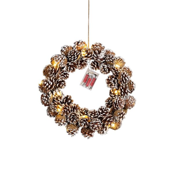 ΣΤΕΦΑΝΙ ΑΠΌ ΚΟΥΚΟΥΝΑΡΙΑ ΚΑΦΕ 20 led ΜΠΑΤΑΡΙΑΣ h8 d38cm