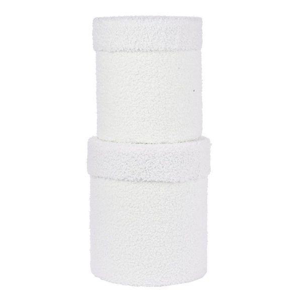 ΚΟΥΤΙ Set/2  ΛΕΥΚΗ ΓΟΥΝΑ ΚΥΛΙΝΔΡΙΚΟ D16-Η19cm,  D18,5-H21cm