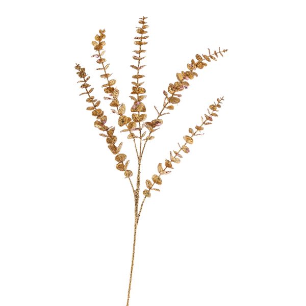 ΕΥΚΑΛΥΠΤΟΣ ΚΛΑΔΙ ΧΡΥΣΟ ΜΕ GLITTER ΡΟΖ BERRIES 89cm