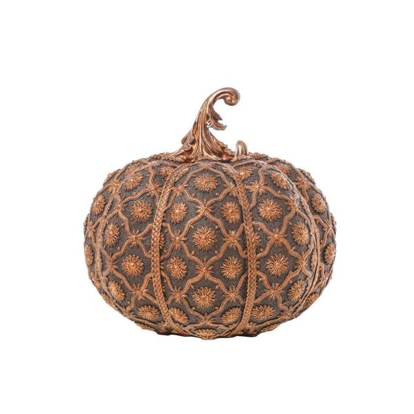 ΚΟΛΟΚΥΘΑ ΓΚΡΙ/ΧΡΥΣΟ ΜΕ ΑΝΑΓΛΥΦΑ ΣΧΕΔΙΑ 27,5x27,5x27cm