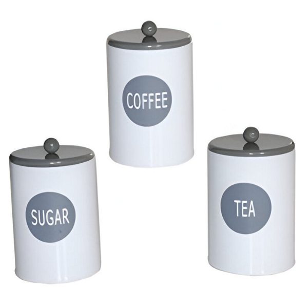 # SET/3 ΒΑΖΑ 11X15X18CM ΜΕΤΑΛΛΙΚΑ ΣΤΡΟΓΓΥΛΑ WHITE/GREY ΓΙΑ ΚΑΦΕ-ΖΑΧ-ΤΣΑΙ