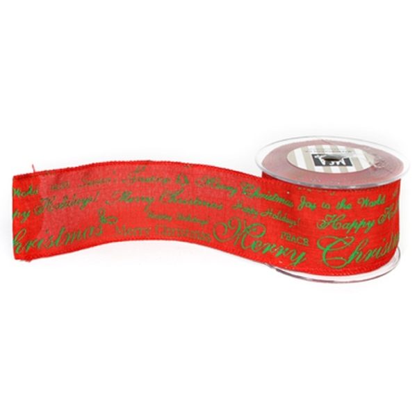 ΚΟΡΔΕΛΑ 7CM X9,1 M ΥΦ NATURAL GREETINGS - ΚΟΚΚΙΝΟ