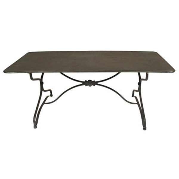 ΤΡΑΠΕΖΙ 120Χ60Χ45 CM ΣΑΛΟΝΙΟΥ ΜΕΤΑΛΛΙΚΟ ΓΚΡΙ  ΜΑΥΡΟ ΧΡΩΜΑ