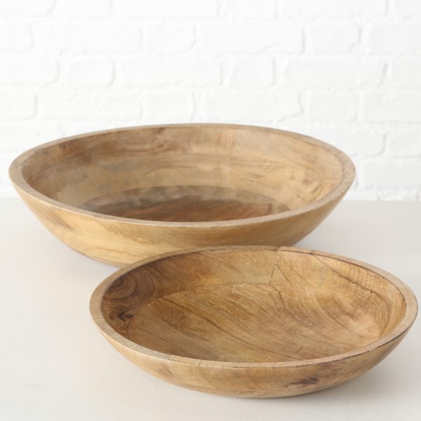 ΜΠΟΛ SET/2 ΞΥΛΟ MANGO ΦΥΣΙΚΟ Michel H7-10cm D34-44cm Decoration