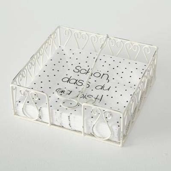 ΧΑΡΤΟΠΕΤΣΕΤΟΘΗΚΗ ΛΕΥΚΗ μεταλ 18x6cm iron