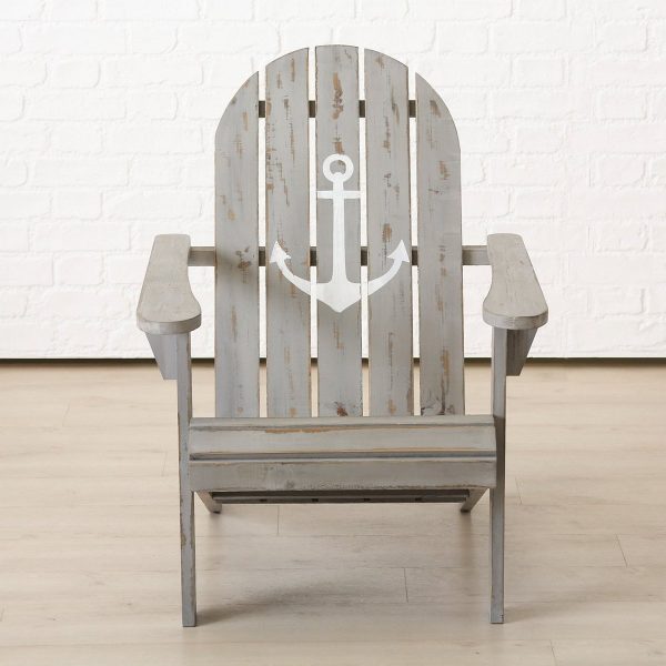 ΚΑΡΕΚΛΑ ΓΚΡΙ ΜΕ ΑΓΚΥΡΑ  H86cm ΞΥΛΙΝΗ