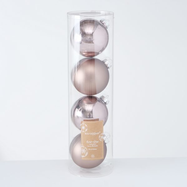 ΜΠΑΛΕΣ ΧΡΙΣΤΟΥΓ ΑΝ.ΓΚΡΙ ΣΥΣΚΕΥΑΣΙΑ 4ΤΜΧ  Ball D10cm, ΓΥΑΛΙ