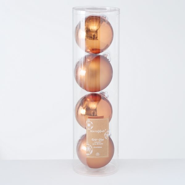 ΜΠΑΛΕΣ ΧΡΙΣΤΟΥΓ ΜΠΡΟΝΖΕ ΣΥΣΚΕΥΑΣΙΑ 4ΤΜΧ  Ball D10cm, ΓΥΑΛΙ