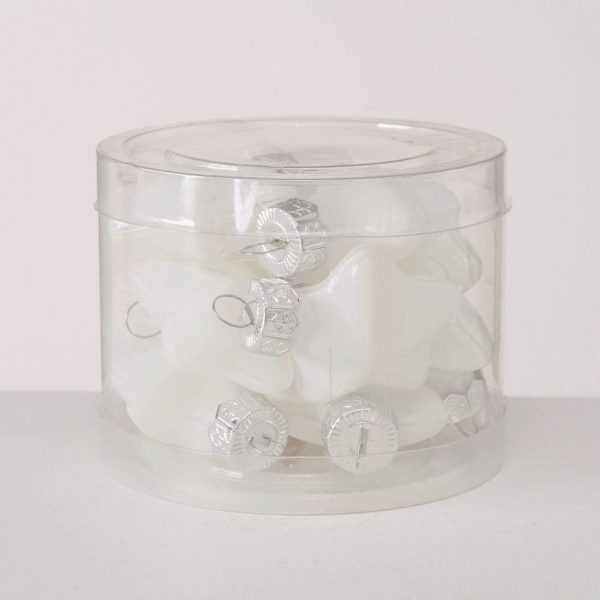 ΑΣΤΕΡΙ ΣΤΟΛΙΔΙ ΧΡΙΣΤΟΥΓ.  ΛΕΥΚΟ ΣΥΣΚΕΥΑΣΙΑ 12ΤΜΧ H4 D4cm ΓΥΑΛΙ