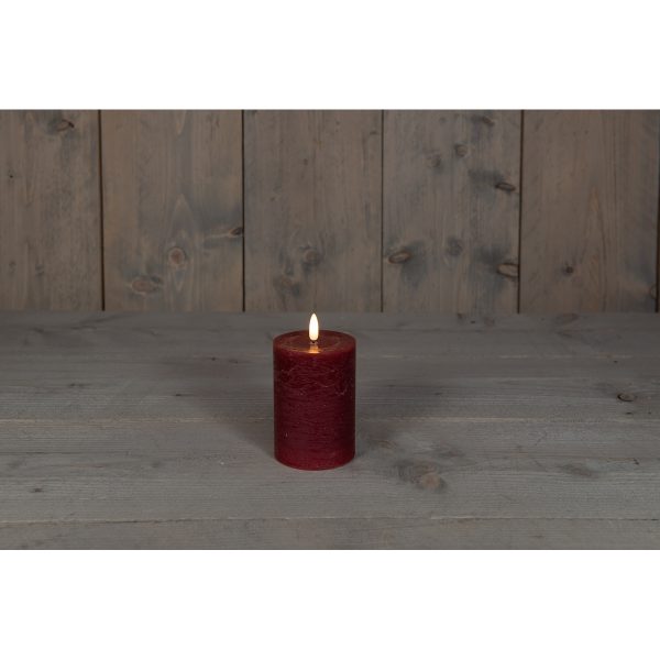 ΚΕΡΙ ΣΚ.ΚΟΚΚΙΝΟ RUSTIC ΜΠΑΤΑΡΙΑΣ  3D WICK 7,5X10CM 3XAAA  WITH 6/18H TIMER / GIFTBOX  B.O.T.