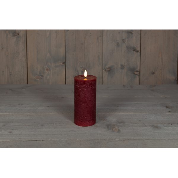 ΚΕΡΙ ΣΚ.ΚΟΚΚΙΝΟ RUSTIC ΜΠΑΤΑΡΙΑΣ 3D WICK 7,5X15CM 3X AAA WITH 6/18H TIMER  B.O.T.