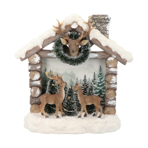 ΣΠΙΤΙ ΜΕ ΤΑΡΑΝΔΟΥΣ poly ΚΑΦΕ/ΠΡΑΣ/ΛΕΥΚ LED 30x10x30cm