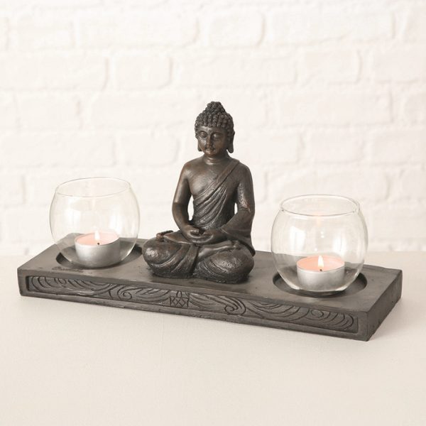 ΚΗΡΟΠΗΓΙΟ ΒΟΥΔΑΣ ΔΙΠΛΟ ΣΕ ΔΙΣΚΟ ΚΑΦΕ Polyresin L32 W10 H14 D0cm