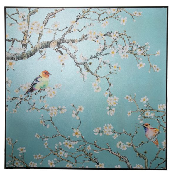 ΠΙΝΑΚΑΣ ΣΤΑΜΠΑ ΜΠΛΕ ΜΕ ΑΜΥΓΔΑΛΙΕΣ 120X120X3cm