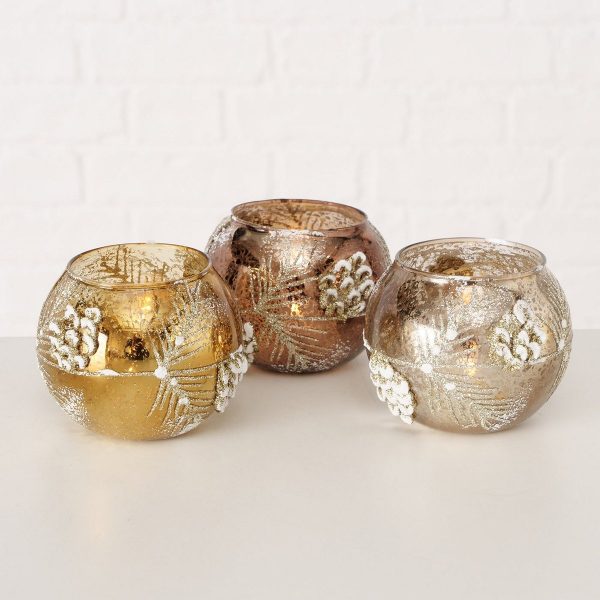 ΚΗΡΟΠΗΓΙΟ 3/ass Sorino H8 D8cm ΧΡΥΣΟ/ΜΠΡΟΝΖΕ/ΑΝ.ΧΡΥΣΟ ΓΥΑΛΙ