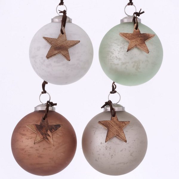 ΜΠΑΛΑ 4/ass ΜΕ ΑΣΤΕΡΙ D10cm  Rewoli ΛΕΥΚΟ/ΠΡΑΣΙΝΟ/ΚΑΦΕ ΓΥΑΛΙ