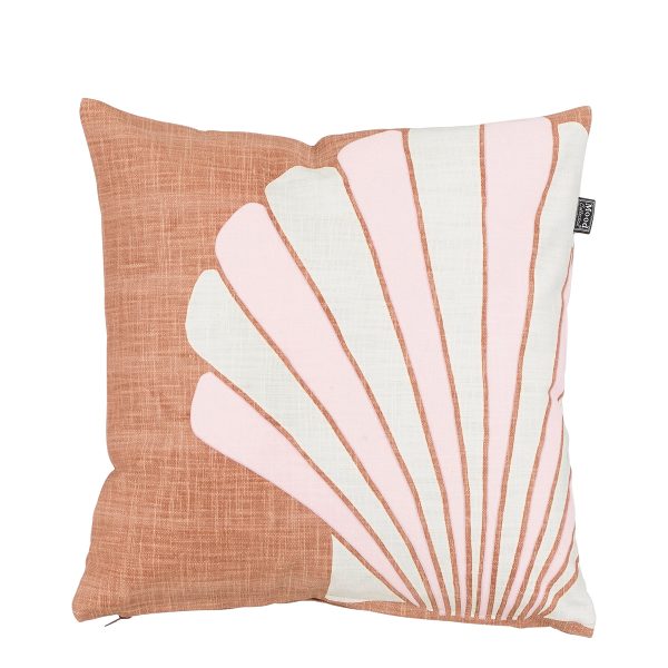 ΜΑΞΙΛΑΡΙ ΚΑΦΕ shell ΜΕ ΣΧΕΔΙΟ ΚΟΧΥΛΙ ΡΟΖ - 45x45x10cm cotton
