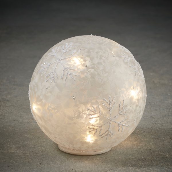 ΜΠΑΛΑ ΜΕ ΧΙΟΝΟΝΙΦΑΔΕΣ ΕΠΙΤΡΑΠ ΓΥΑΛΙ LED ΜΠΑΤΑΡΙΑΣ d15cm