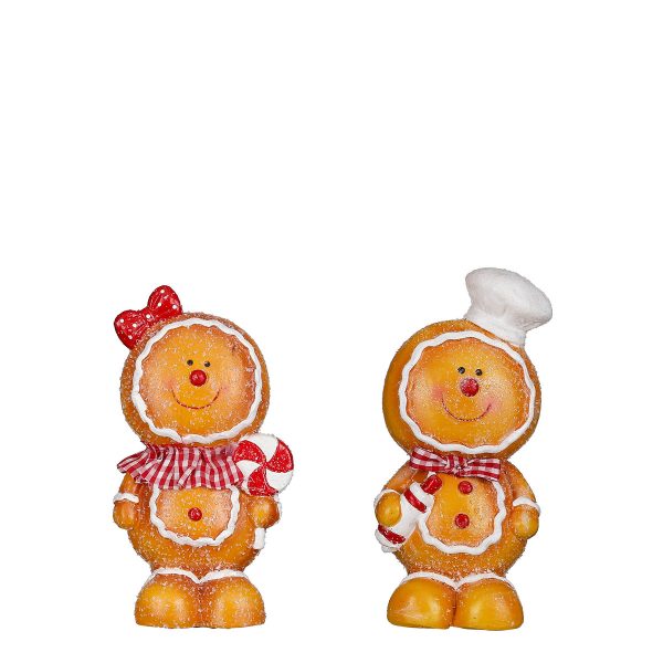 ΠΑΙΔΑΚΙΑ ΜΠΙΣΚΟΤΟ 2/ass ΚΑΦΕ Gingerbread  - L11 w9,5 h23cm ceramic