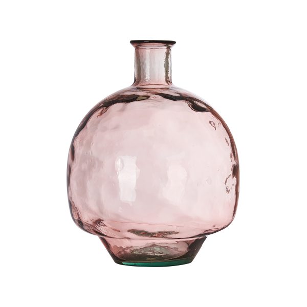 ΒΑΖΟ ΜΠΟΥΚΑΛΙ ΣΤΡΟΓΓΥΛΟ ΡΟΖ ΔΙΑΦΑΝΕΣ VETRO D32 H44cm ΓΥΑΛΙ