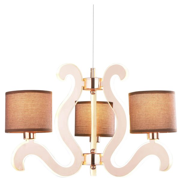 ΑΠΛΙΚΑ  3ΦΩΤΟ 40W E14 + 18,4W LED ΚΑΠΕΛΟ ΚΑΦΕ ΧΑΛΚΟΣ