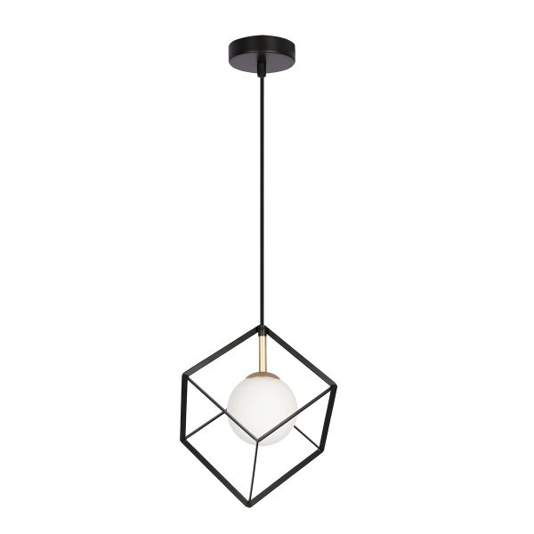 ΦΩΤΙΣΤΙΚΟ ΚΥΒΟΣ ΜΟΝΟΦΩΤΟ 28W G9 15x15cm ΜΑΥΡΟ ΧΡΥΣΟ ΜΕΤΑΛΛΟ ΣΦΑΙΡΑ ΛΕΥΚΗ