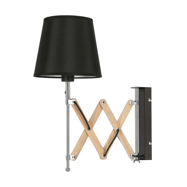 ΑΠΛΙΚΑ ΑΝΑΔΙΠΛΟΥΜΕΝΗ Χ ΞΥΛΟ 40W E27 ΧΡΩΜΙΟ ΚΑΠΕΛΟ ΜΑΥΡΟ