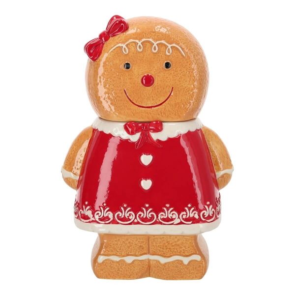 ΜΠΙΣΚΟΤΙΕΡΑ gingerbread ΚΑΦΕ ΚΟΚΚΙΝΟ ΦΟΡΕΜΑ ΚΕΡΑΜΙΚΟ 7,5x12,5x25cm