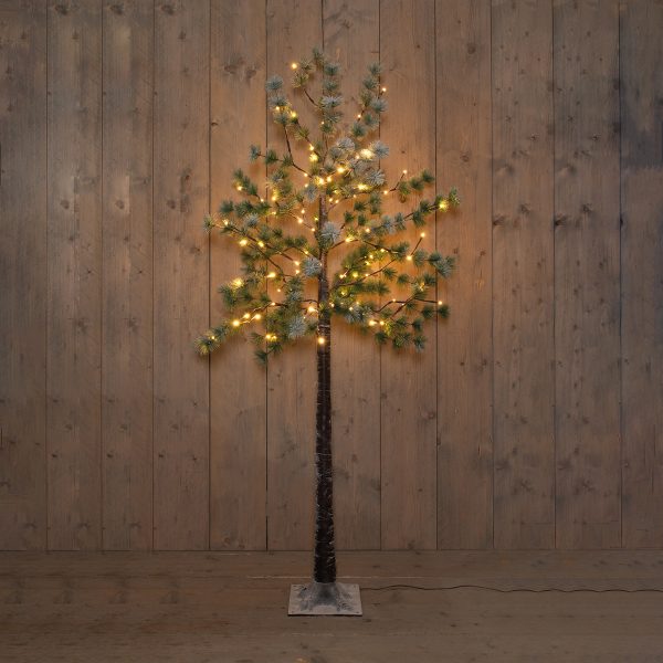 ΔΕΝΤΡΟ ΠΕΥΚΟ ΚΑΦΕ ΧΙΟΝΙΣΜΕΝΟ LED 96L 180CM LED ΚΛΑΣΣΙΚΟ ΘΕΡΜΟ - INCLUDED 4 GROUND PIN - 24V/IP44 TRANSFORMER 3,6VA - 5M ΚΑΛΩΔΙΟ ΚΑΦΕ - COLOURBOX