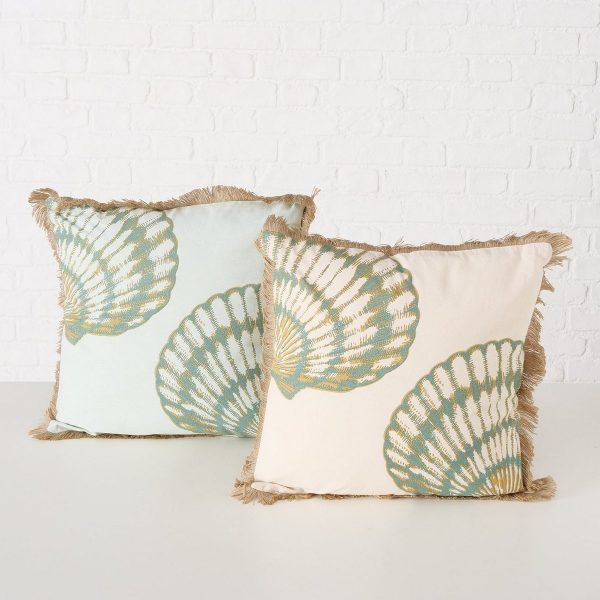 ΜΑΞΙΛΑΡΙ 2/ass ΣΧΕΔΙΟ ΚΟΧΥΛΙΑ Scal ΜΠΕΖ ΠΡΑΣΙΝΟ ΜΠΛΕ 45x45x15cm Cotton 100%